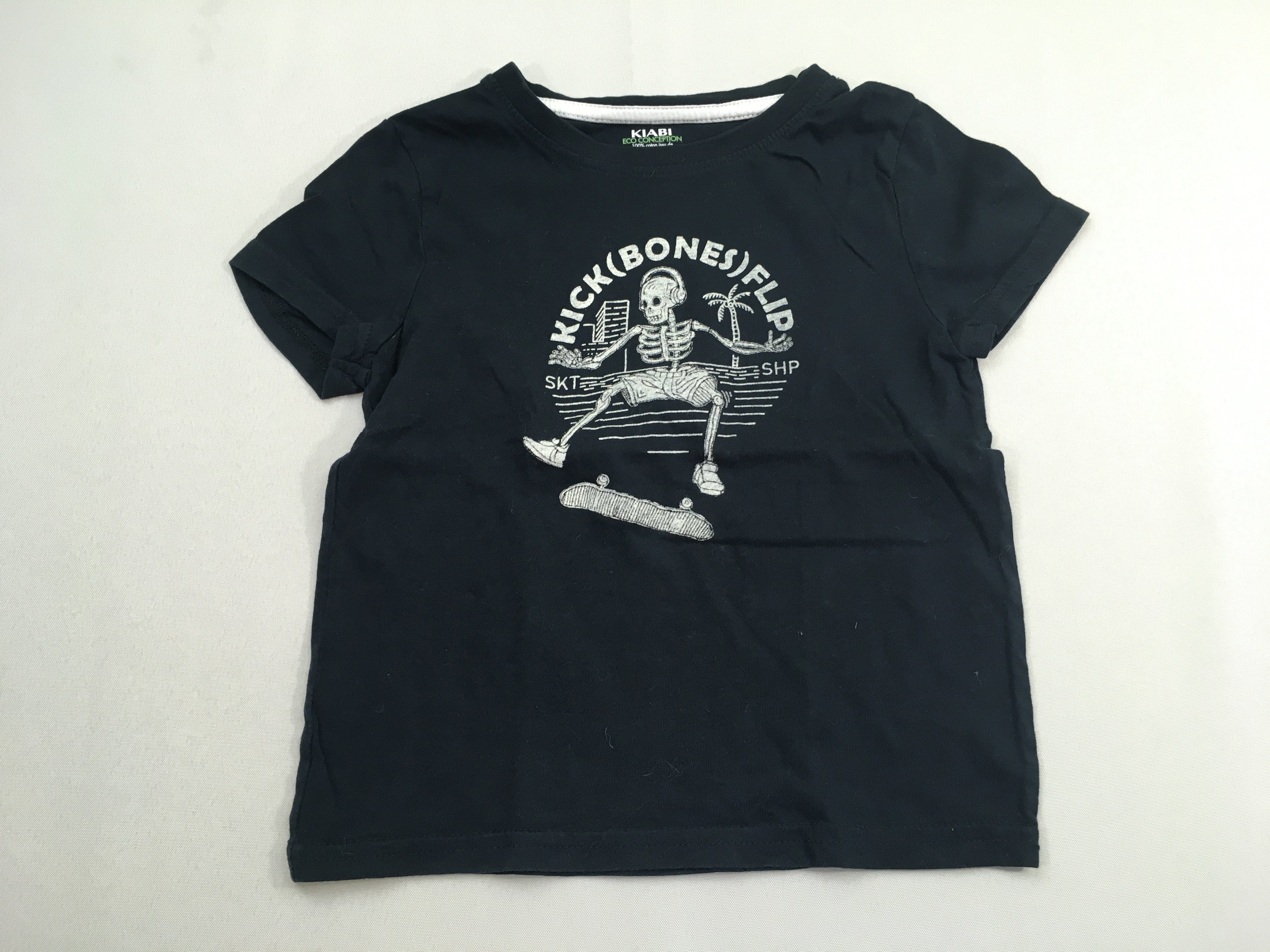 T-shirt m.c noir squelette