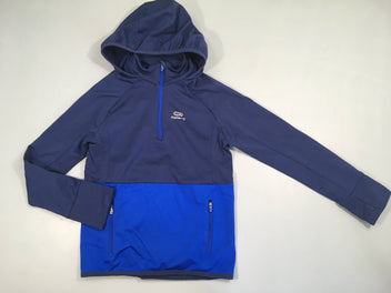 Sweat zippé à capuche bleu, Kalenji