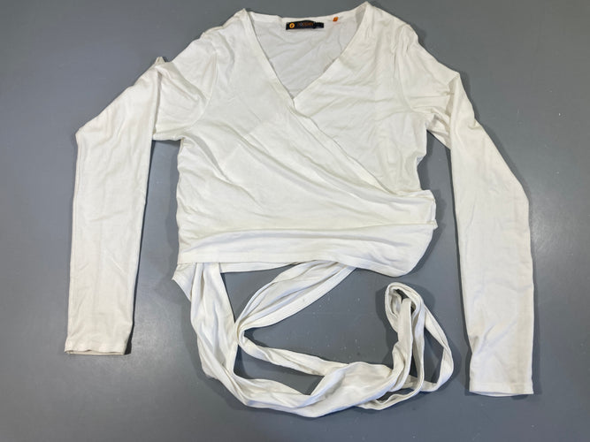 Bolero jersey blanc à nouer, moins cher chez Petit Kiwi