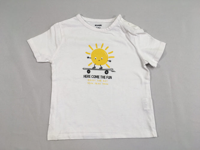 T-shirt m.c blanc soleil, moins cher chez Petit Kiwi