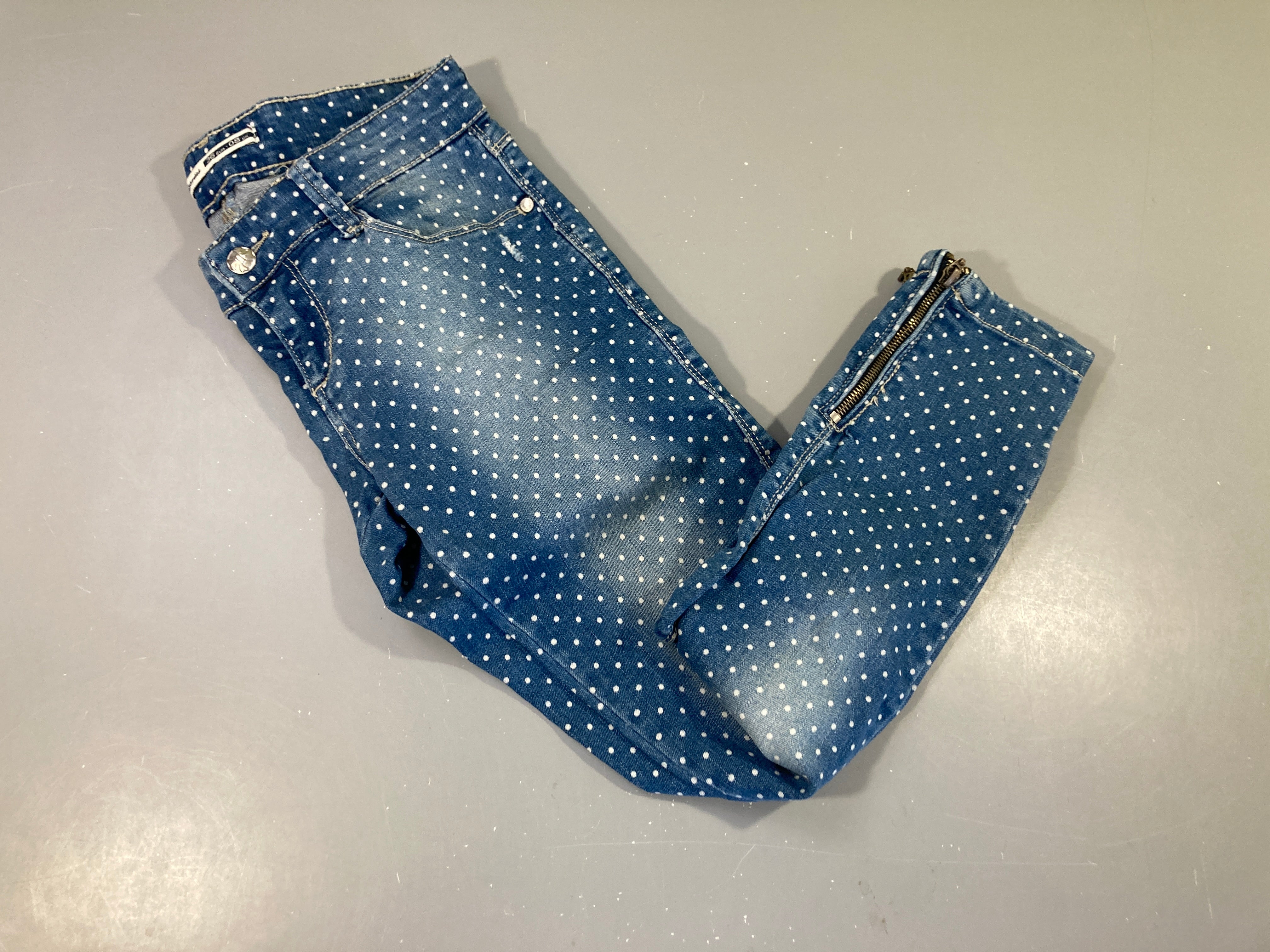 Pantacourt denim pois, Stradivarius