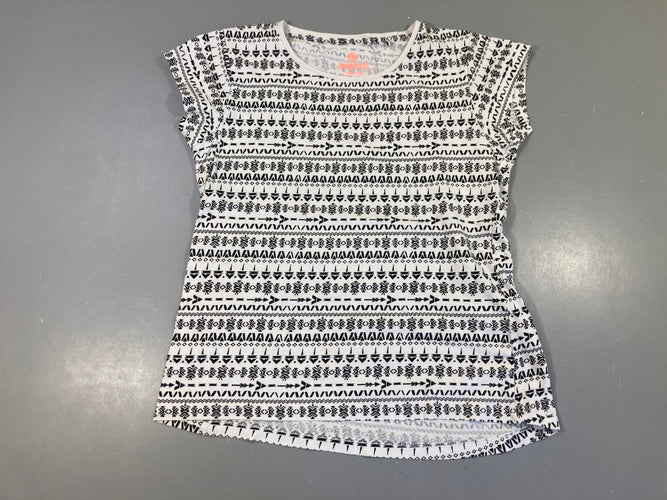 T-shirt m.c blanc motifs noirs, moins cher chez Petit Kiwi