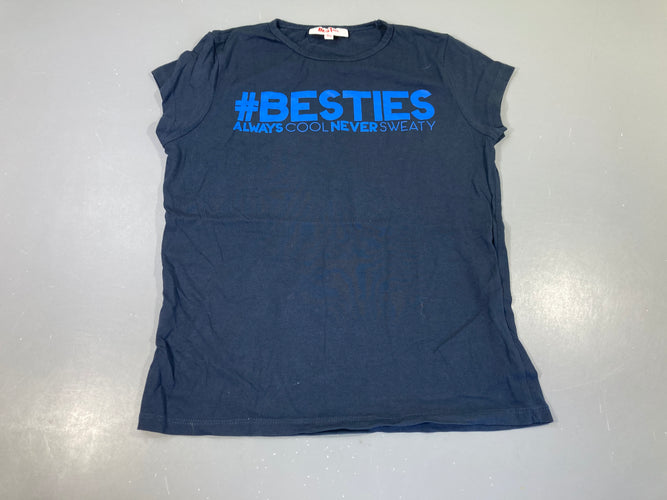 T-shirt m.c bleu marine Besties, moins cher chez Petit Kiwi