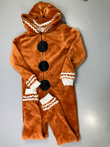 Surpyjama polaire caramel bonhomme pain d'épices, combinaison capuche zippée, moins cher chez Petit Kiwi
