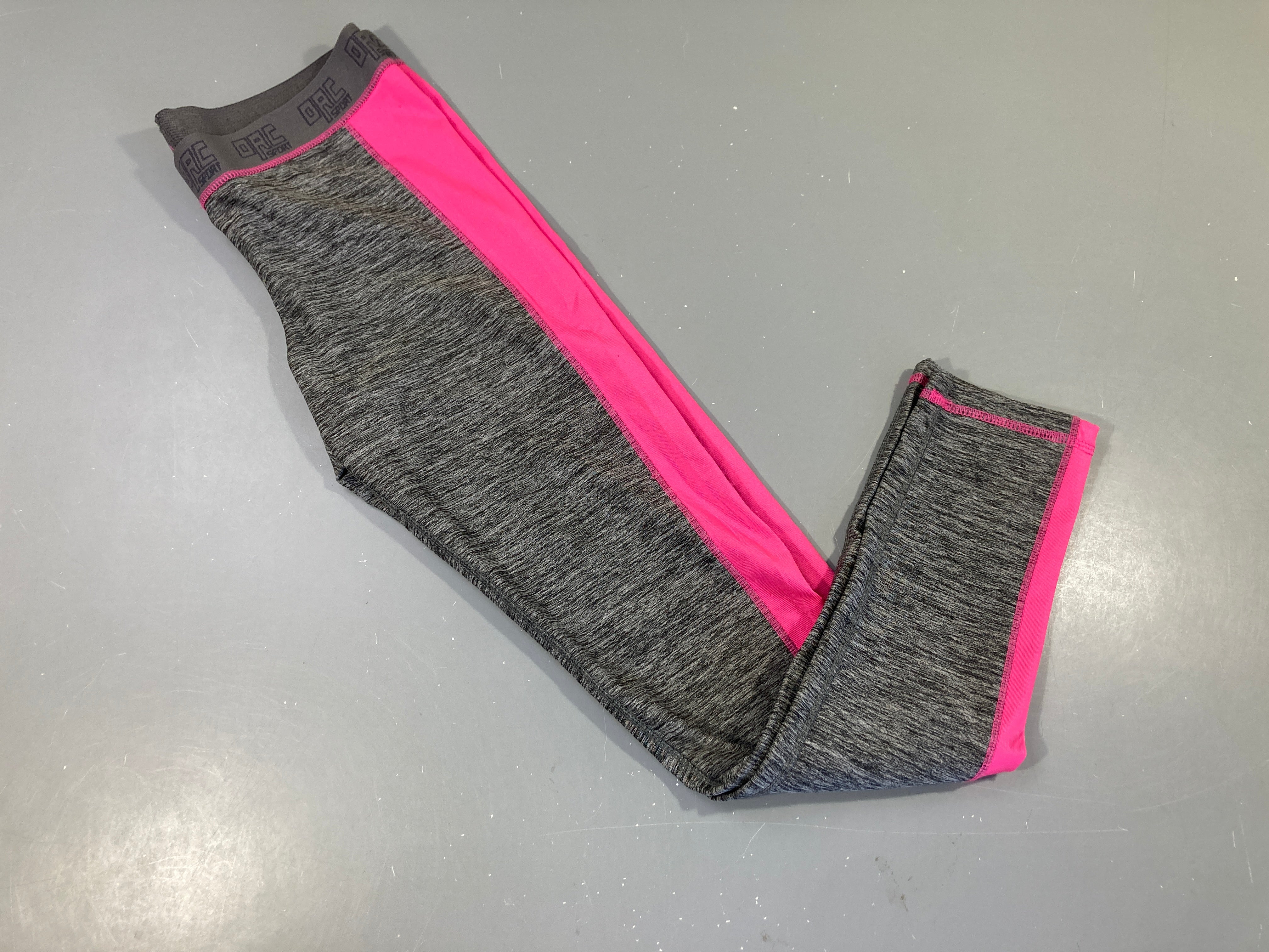 Legging de sport gris flammé/rose