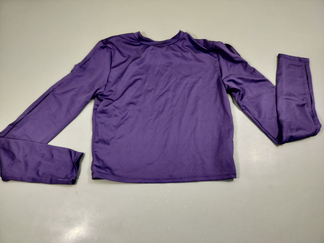 T-shirt m.l  mauve satiné , plusieurs fentes aux manches, moins cher chez Petit Kiwi