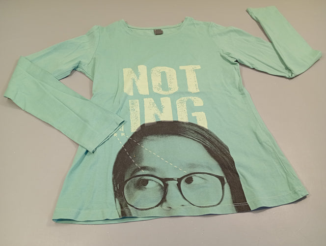 T-shirt m.l vert clair, visage  "Not ing", moins cher chez Petit Kiwi