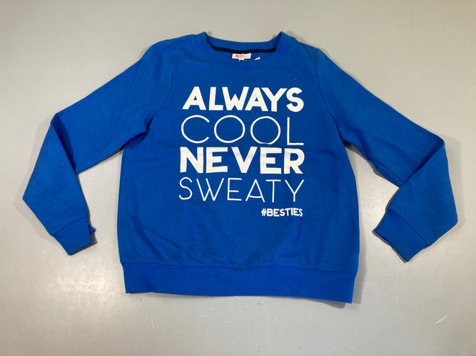 Sweat bleu Cool, bas des manches à relaver, moins cher chez Petit Kiwi