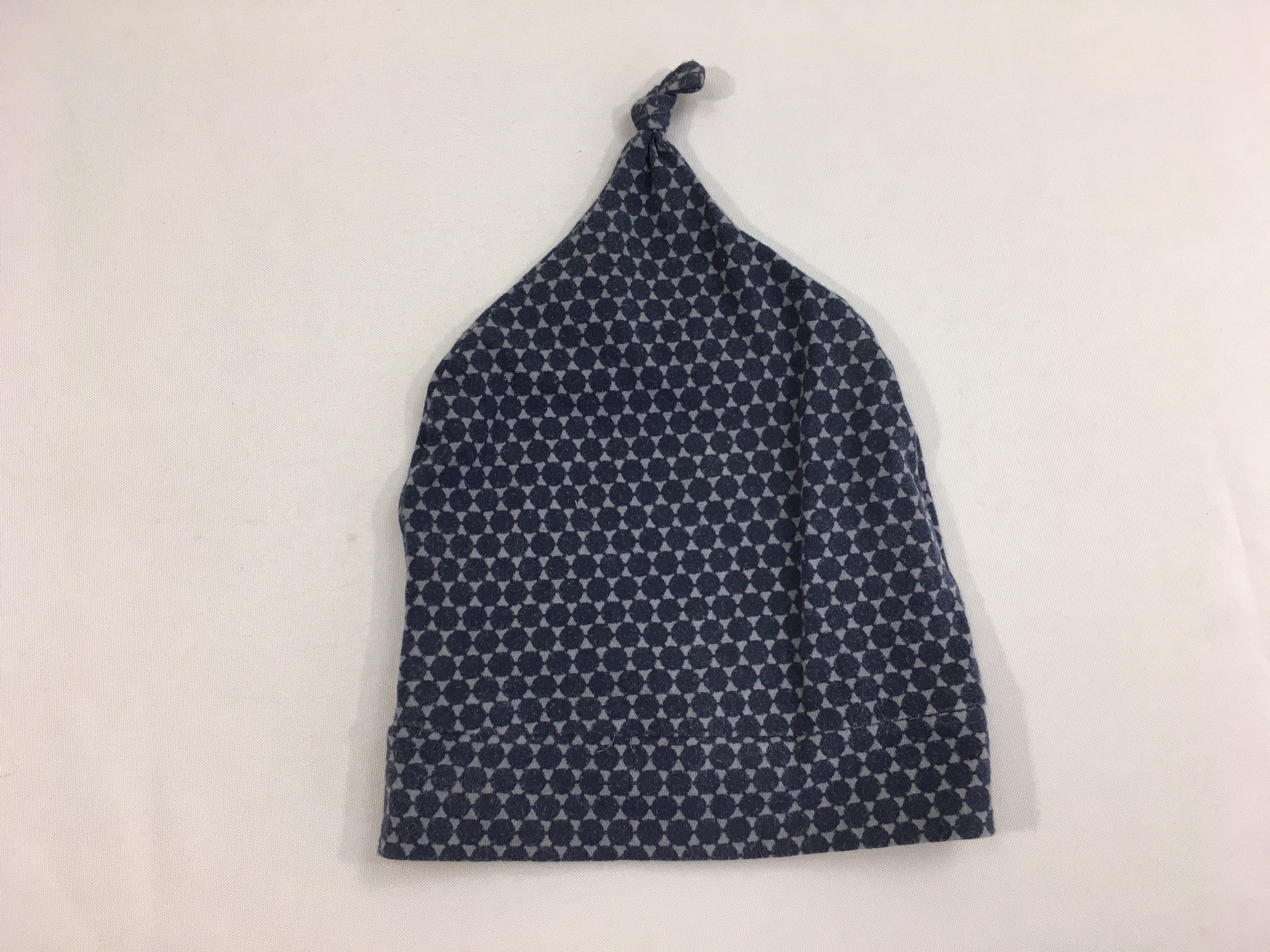 Bonnet jersey bleu foncé motifs noeud