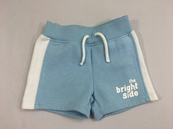 Short molleton bleu clair/blanc bright side