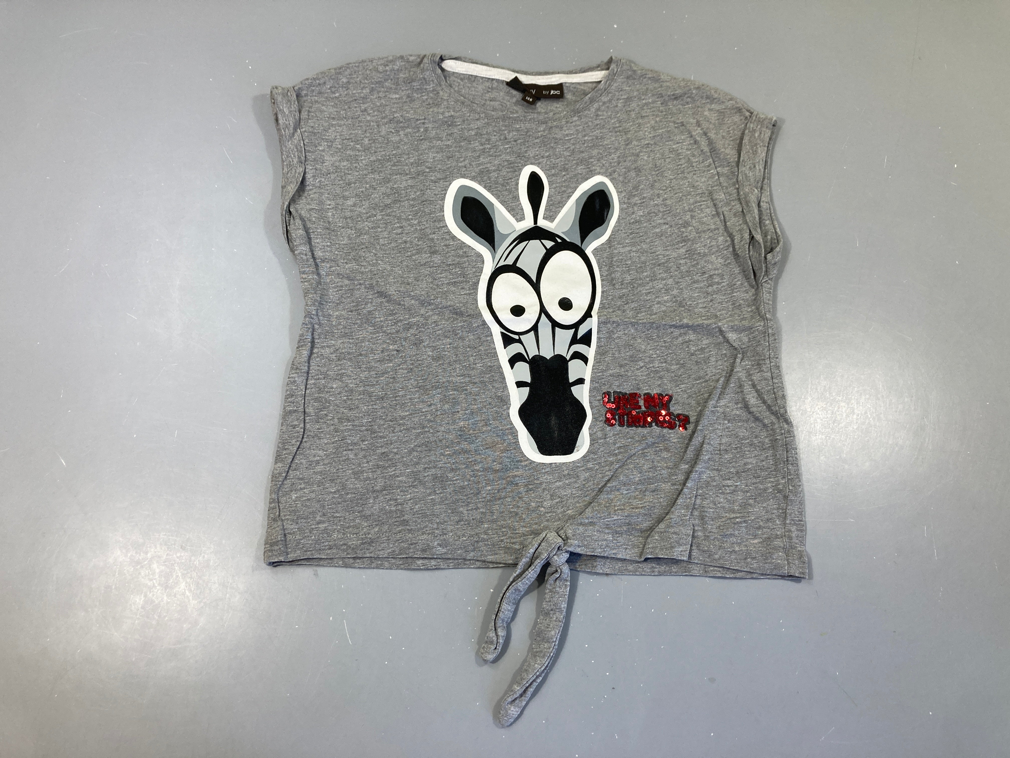 T-shirt m.c gris à revers nouable Zèbre
