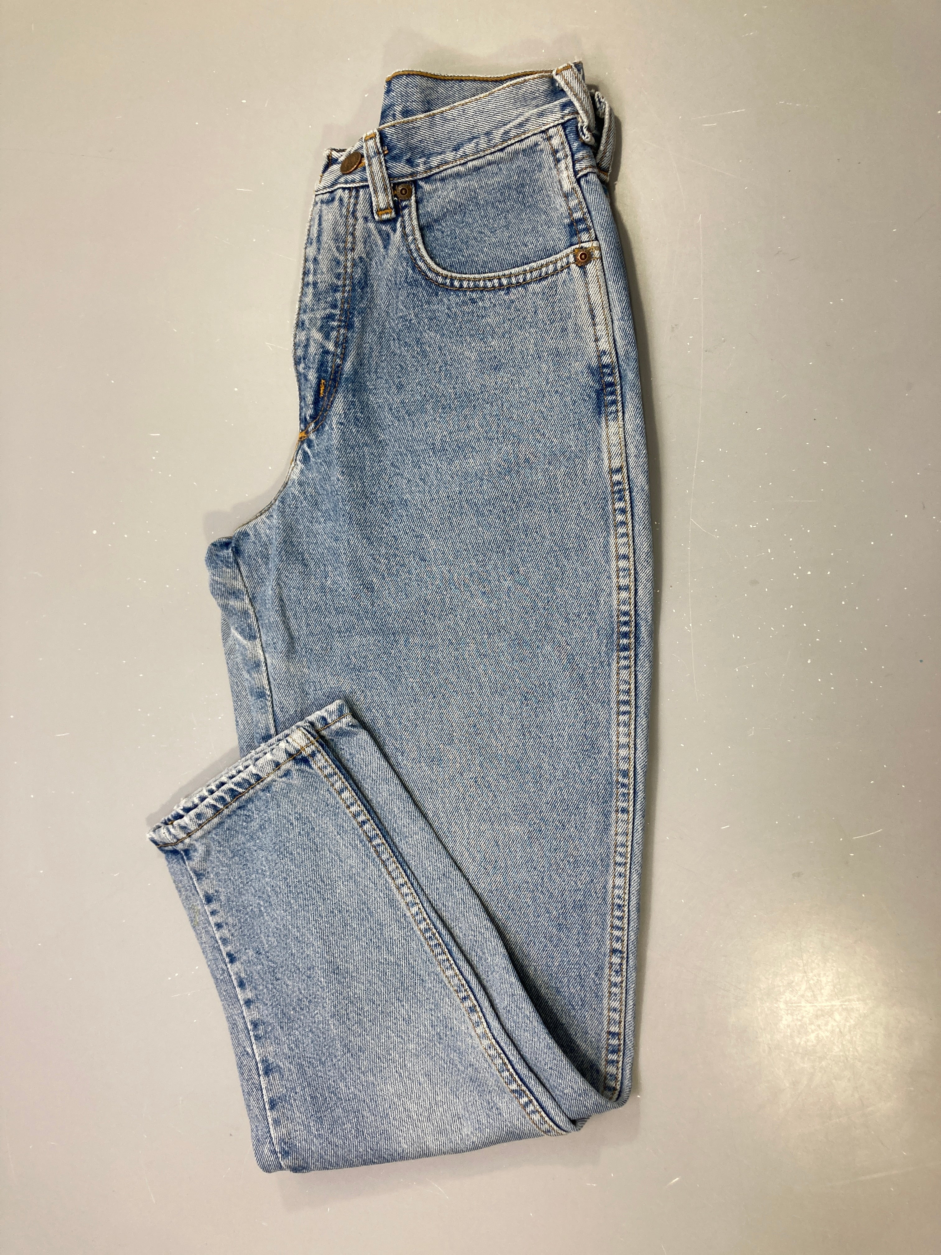 Pantalon jean bleu clair délavé taille haute Wrangler