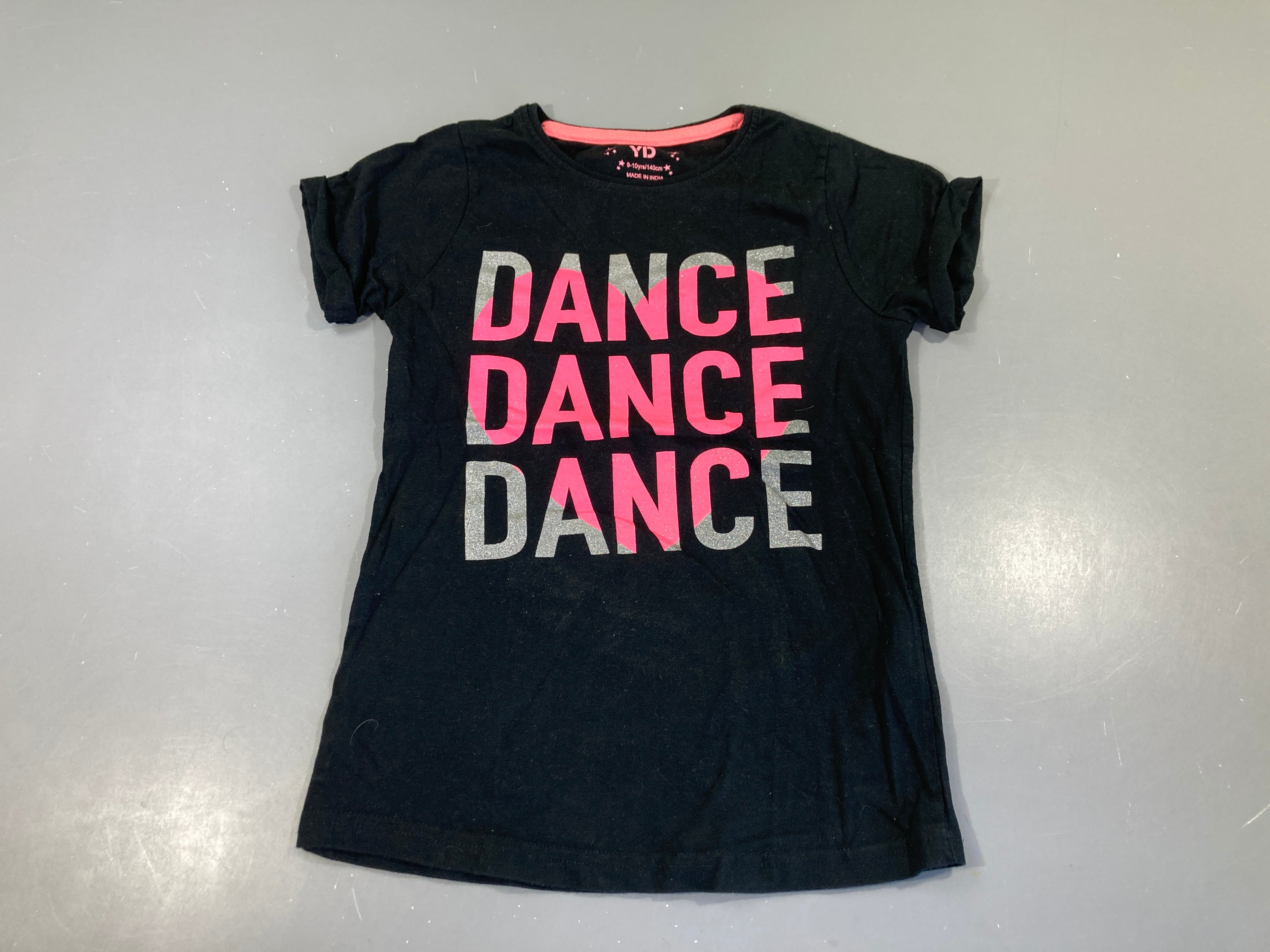 T-shirt m.c noir rose Dance