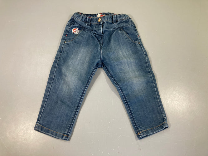 Pantalon denim Baleine fleurs arrière Taille comme un 18 mois! (86cm), moins cher chez Petit Kiwi