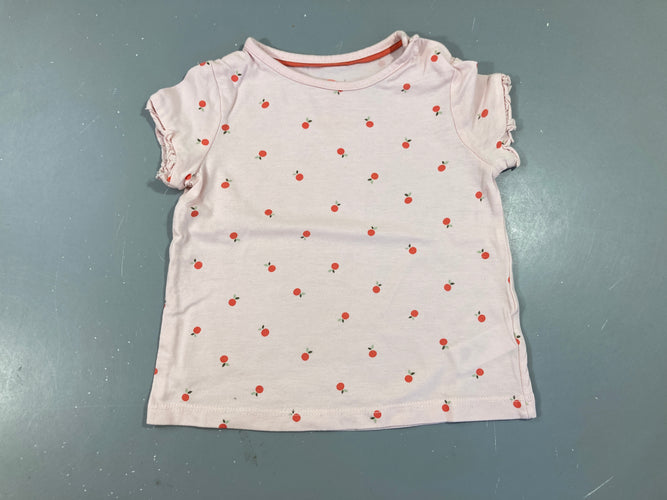 T-shirt m.c rose clair oranges, moins cher chez Petit Kiwi