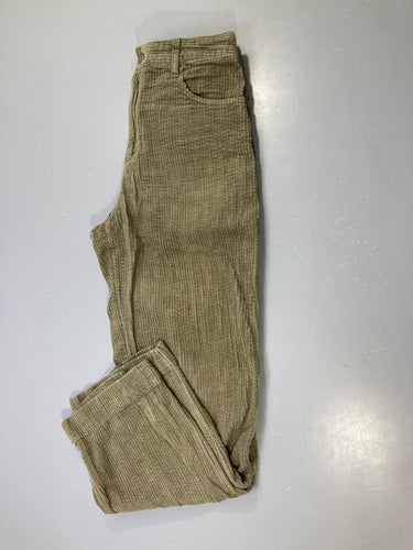 Pantalon velours côtelé kaki, grosses côtes, moins cher chez Petit Kiwi