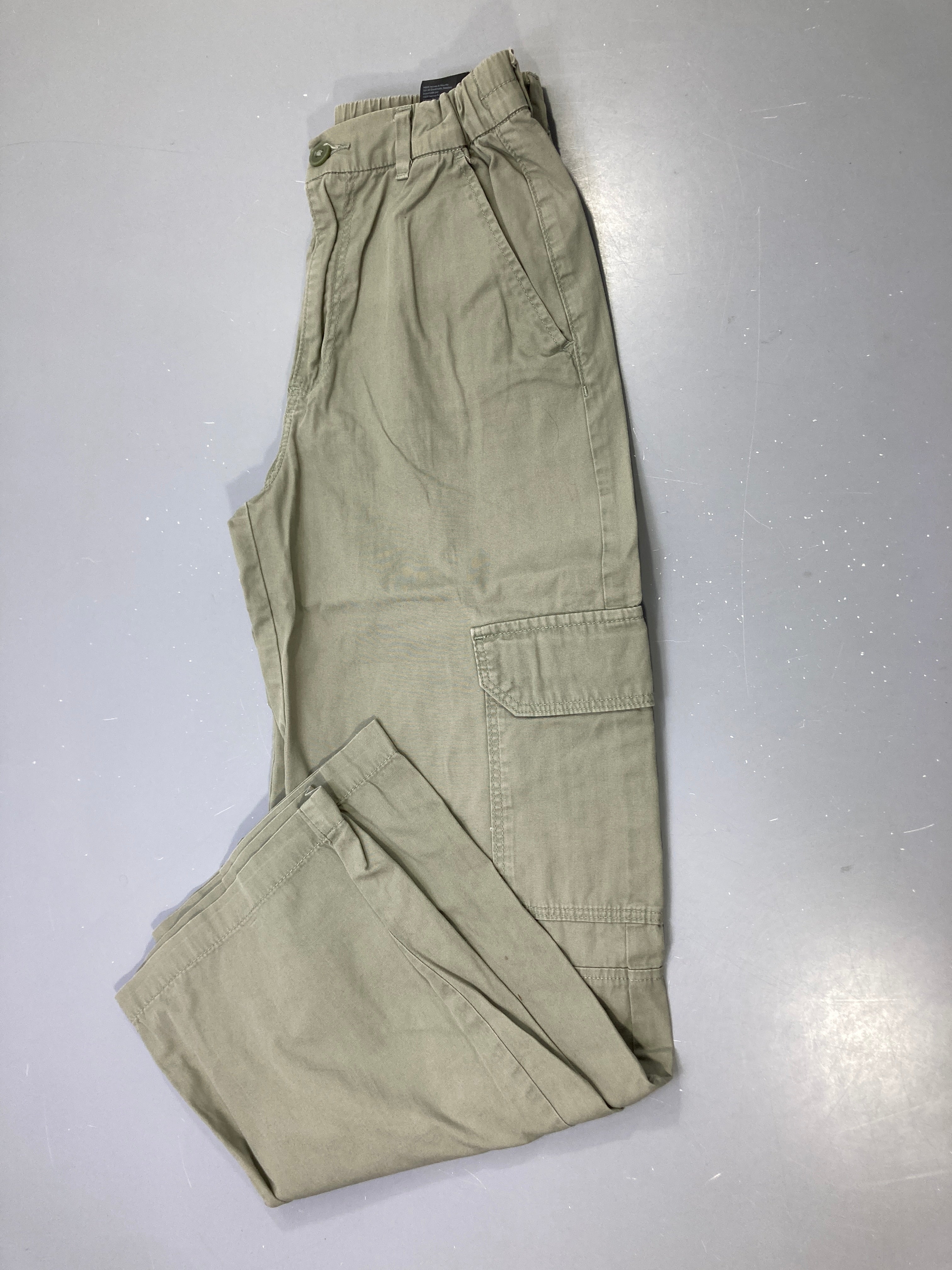 Pantalon cargo kaki clair, taille élastique
