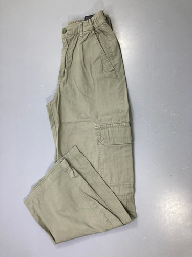Pantalon cargo kaki clair, taille élastique, moins cher chez Petit Kiwi