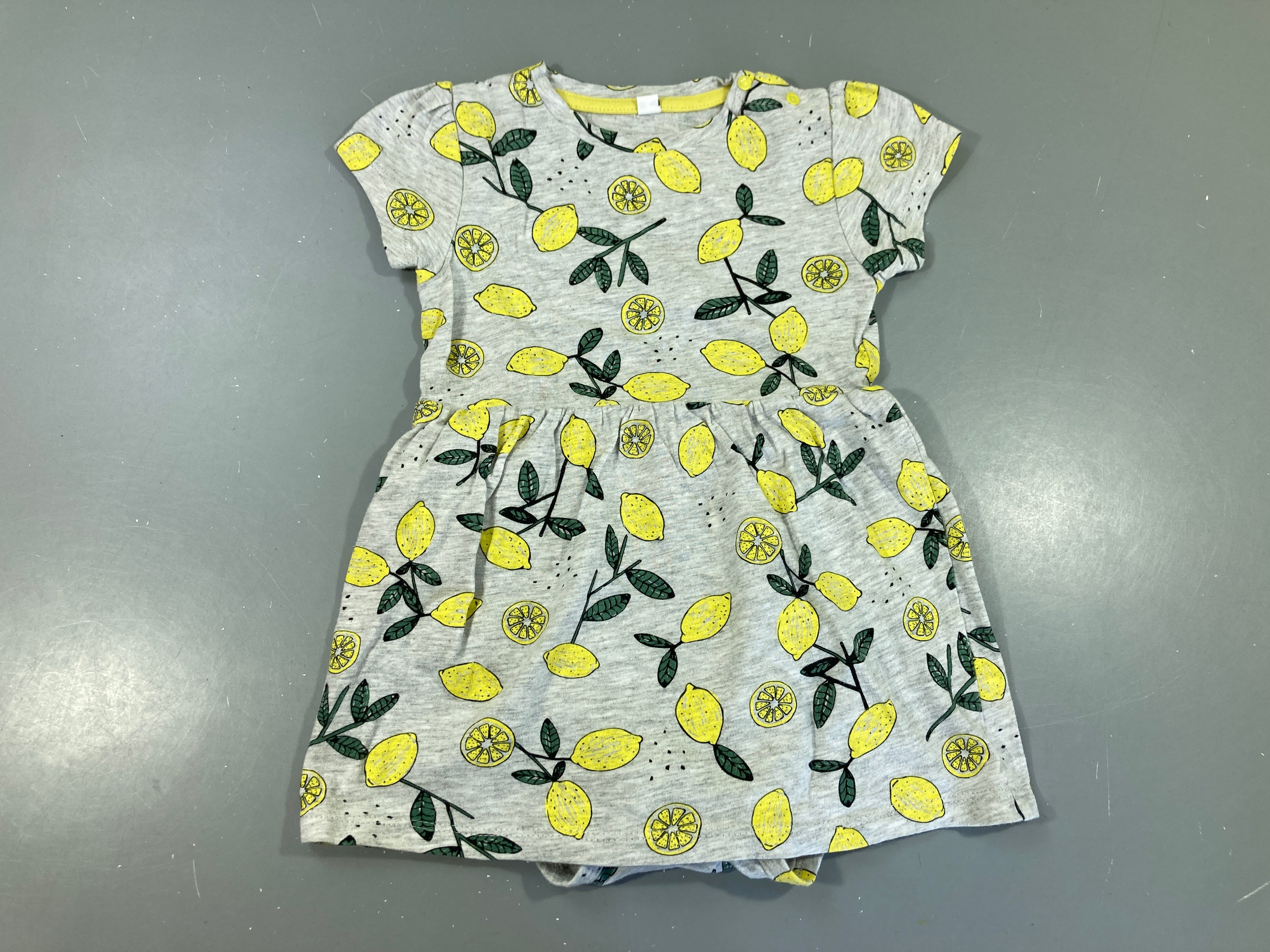 Robe m.c gris chiné citrons