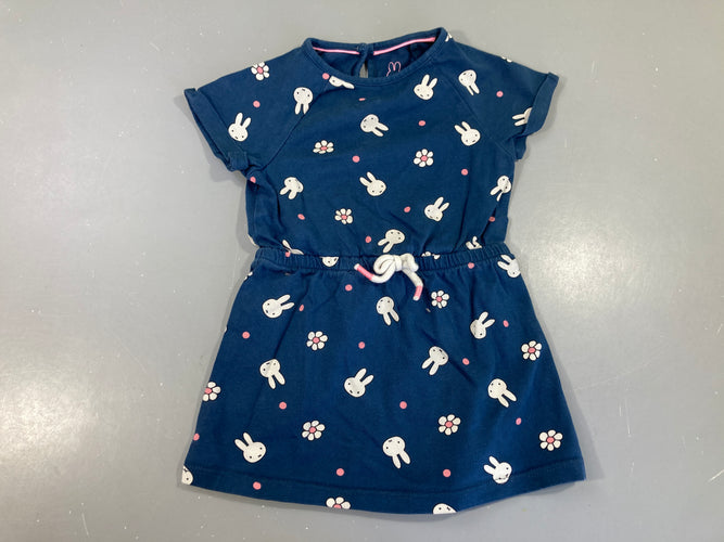 Robe m.c jersey bleu foncé Miffy, moins cher chez Petit Kiwi