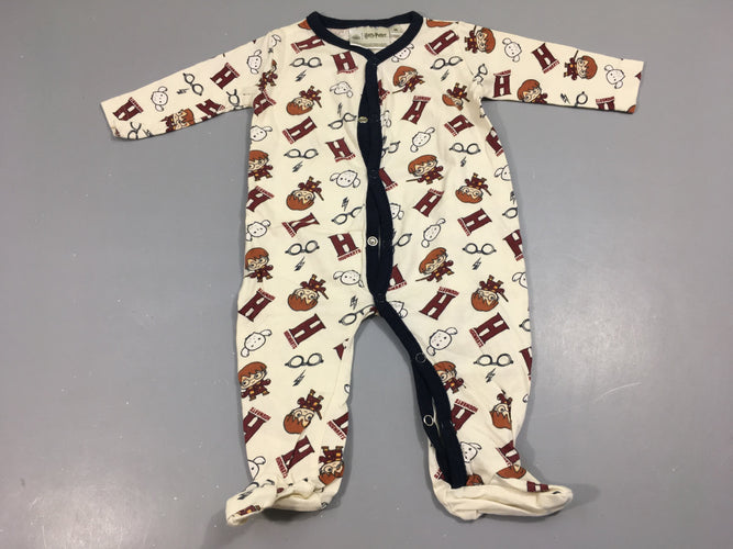 Pyjama Harr-y Potter jersey fin, écru bleu, moins cher chez Petit Kiwi