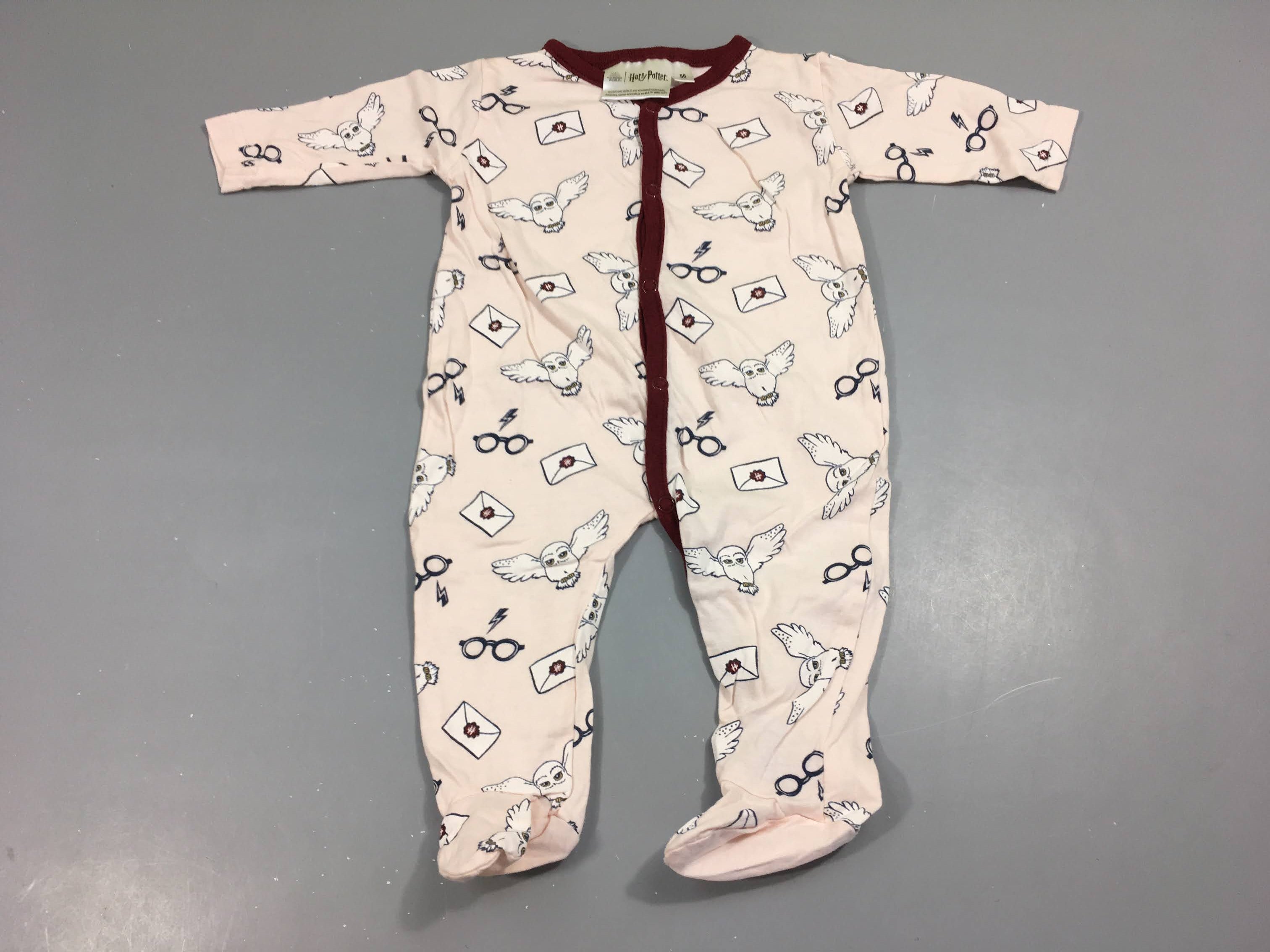 Pyjama Harr-y Potter jersey fin, rose bordeaux