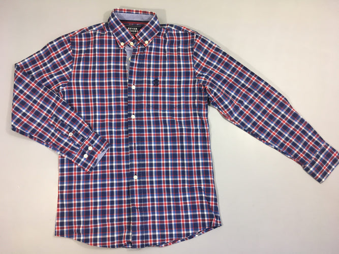 Chemise m.l à carreaux bleu-rouge, moins cher chez Petit Kiwi