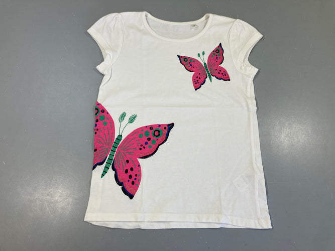T-shirt m.c blanc papillon, moins cher chez Petit Kiwi