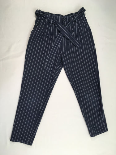 Pantalon molleton bleu foncé ligné ceinture, légèrement bouloché, moins cher chez Petit Kiwi