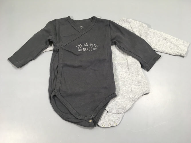 Body m.l lot de 2, bleu foncé, gris clair, moins cher chez Petit Kiwi