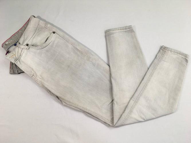 Jeans soft skinny gris clair, taille 30, moins cher chez Petit Kiwi