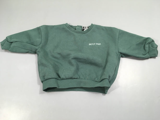 Sweatshirt vert foncé, moins cher chez Petit Kiwi