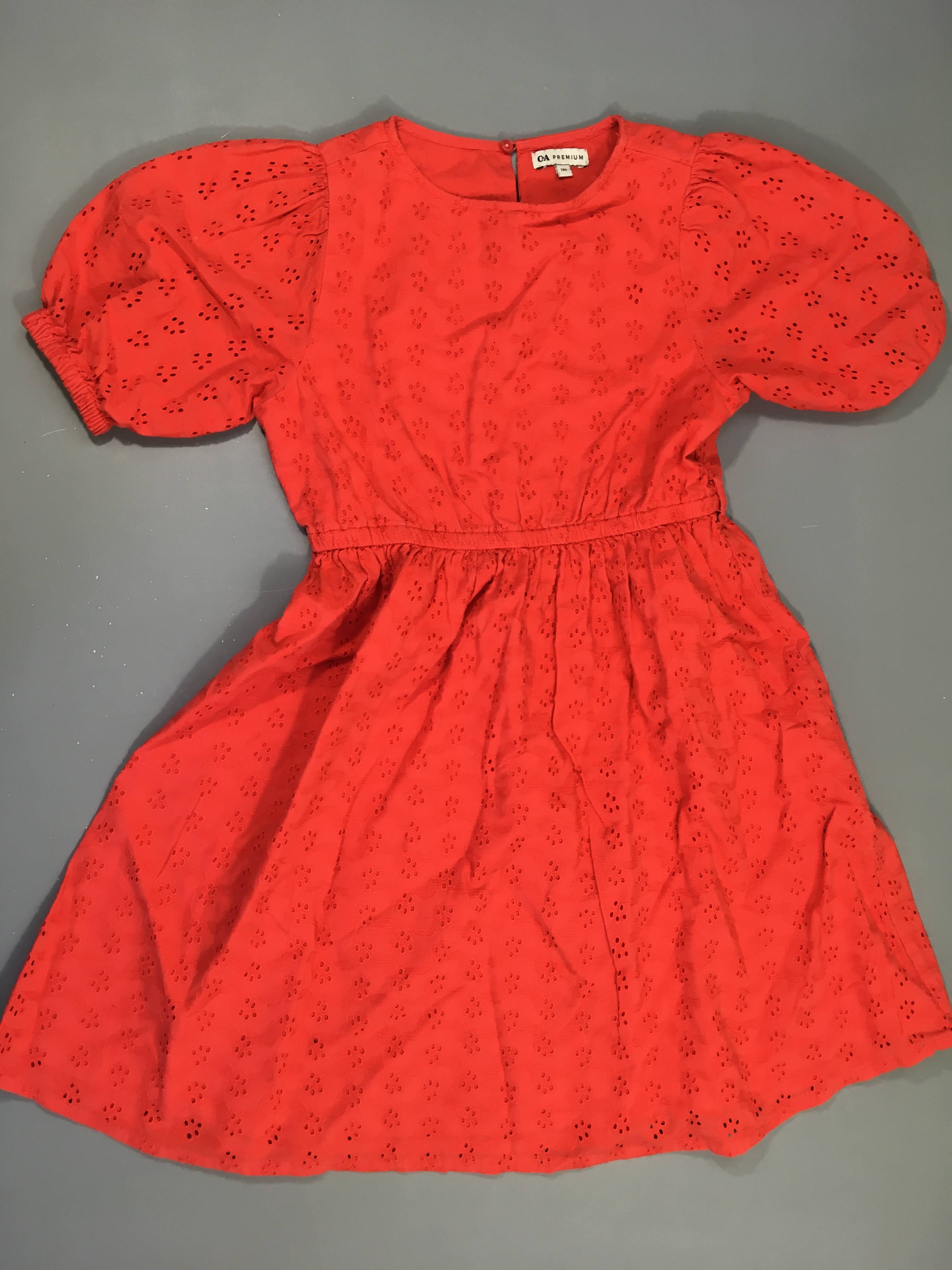 Robe m.c rouge doublée ajourée
