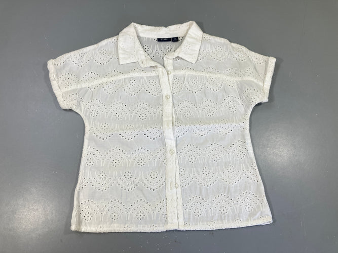 Chemise m.c blanche dentelle, moins cher chez Petit Kiwi
