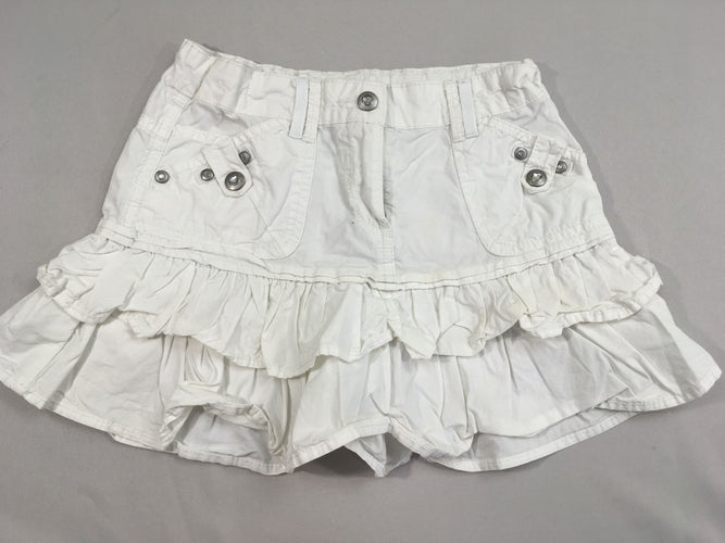 Jupe blanche volants strass, moins cher chez Petit Kiwi