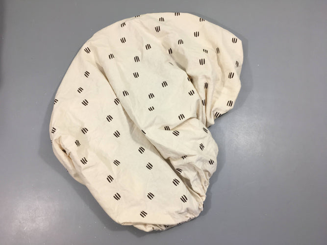 Drap housse jersey écru et noir pour berceau, moins cher chez Petit Kiwi
