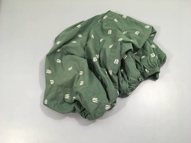Drap housse jersey vert et blanc pour berceau, moins cher chez Petit Kiwi