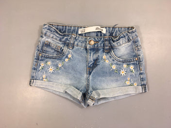 Short en jean à revers paquerettes
