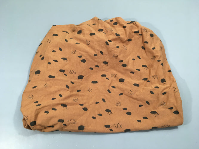 Drap housse jersey rouille et noir, 75x95cm, moins cher chez Petit Kiwi