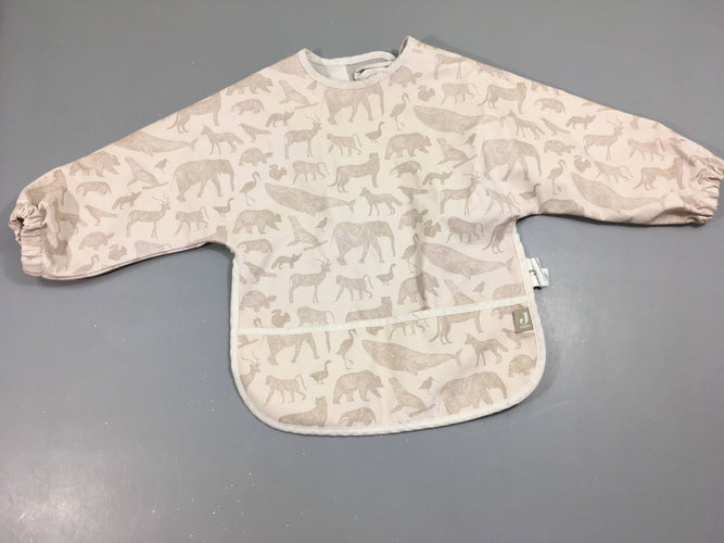 Bavoir m.l  imperméable rose pâle avec animaux, taille unique, moins cher chez Petit Kiwi