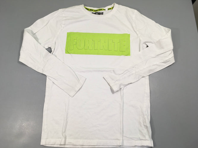 T-shirt m.l blanc et vert fluo Fortnite, moins cher chez Petit Kiwi