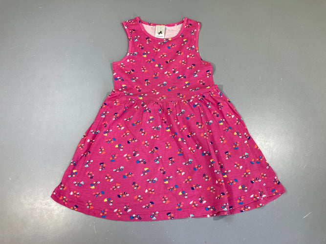 Robe s.m jersey rose fleurie, moins cher chez Petit Kiwi