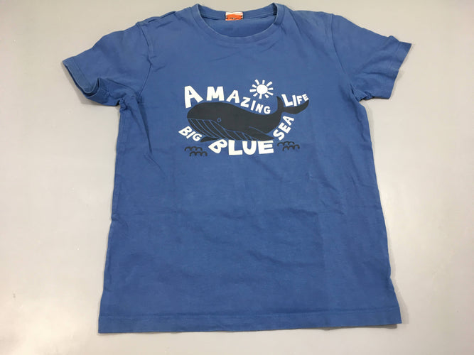 T-shirt m.c bleu avec baleine, moins cher chez Petit Kiwi