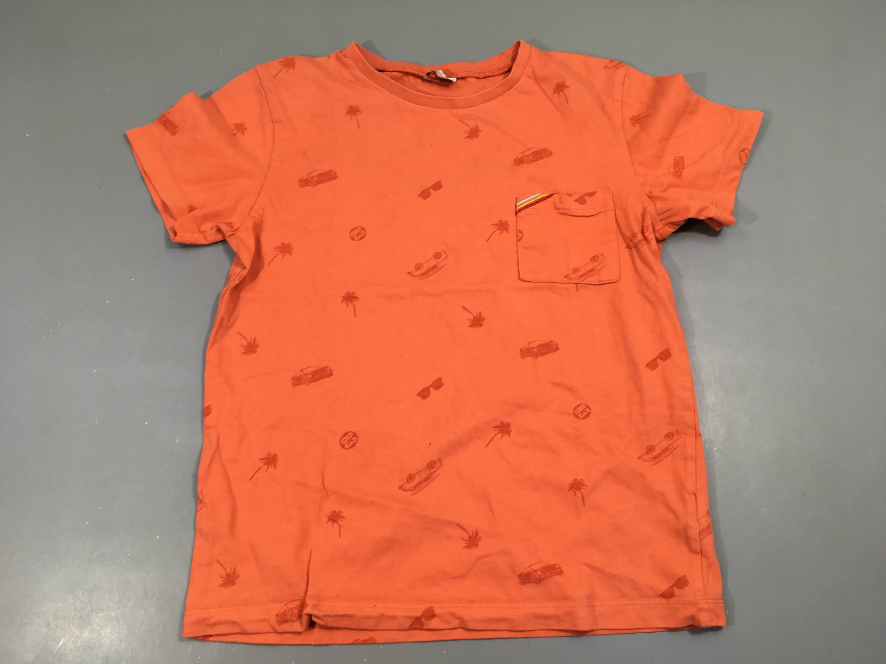 T-shirt m.c orange avec motifs et poche