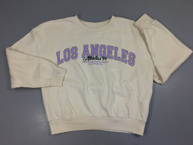 Sweat écru Los Angeles-Légèrement souillé bas manche G, moins cher chez Petit Kiwi