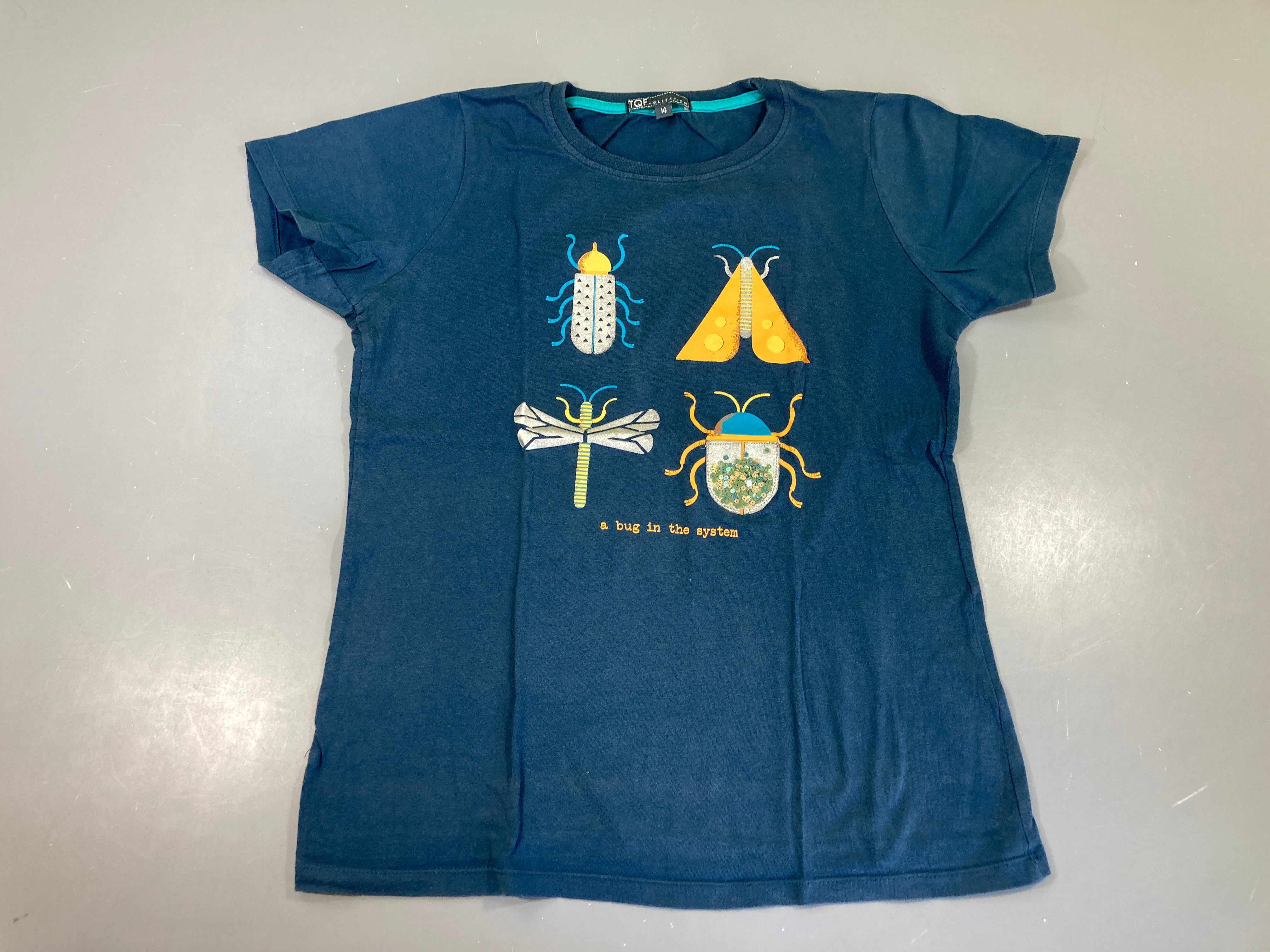 T-shirt m.c bleu foncé Insecte