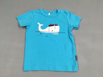 T-shirt m.c turquoise baleine