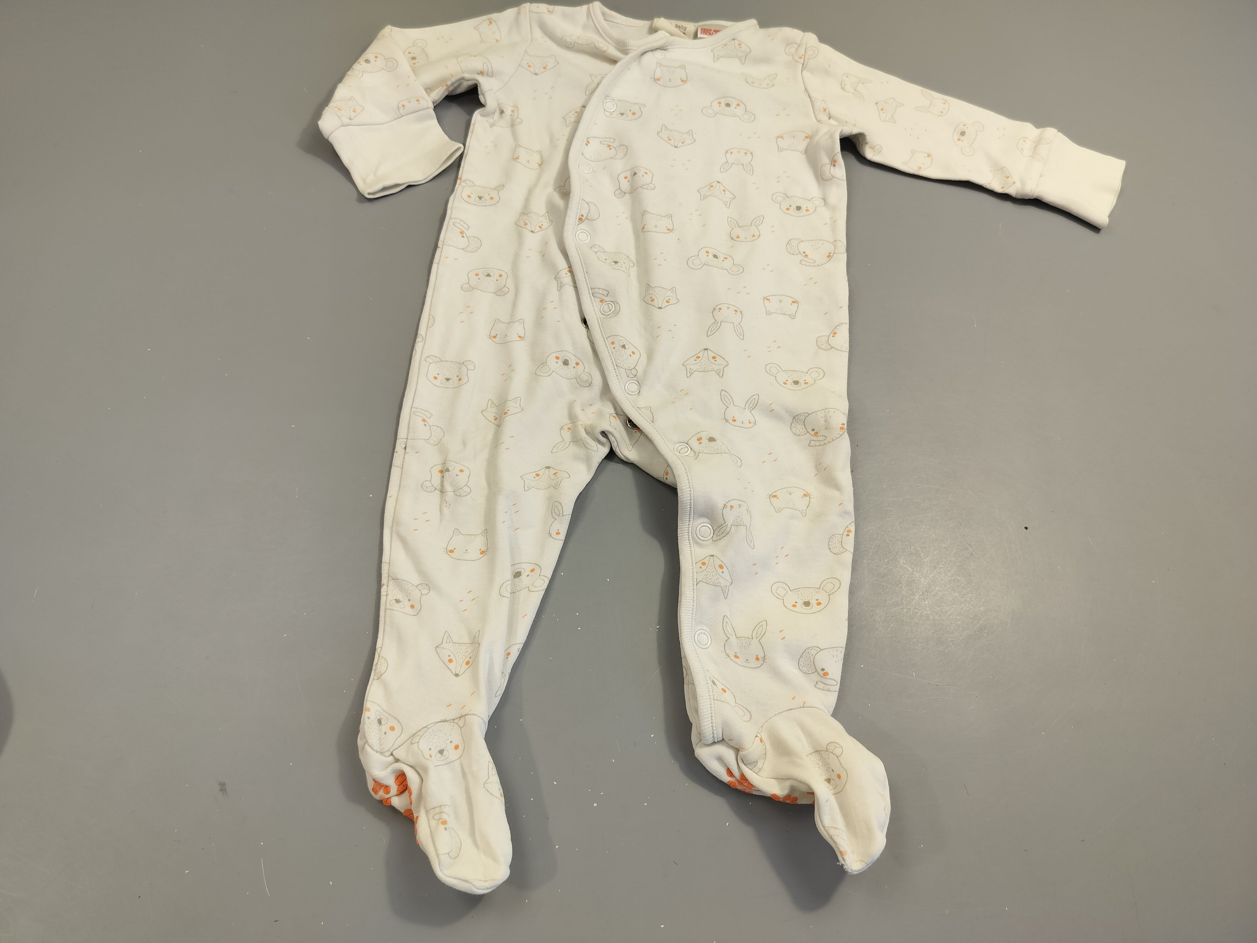 Pyjama jersey blanc têtes d'animaux (koalas, lapins, ...) 100% coton