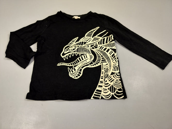T-shirt m.l noir , dragon blanc, moins cher chez Petit Kiwi