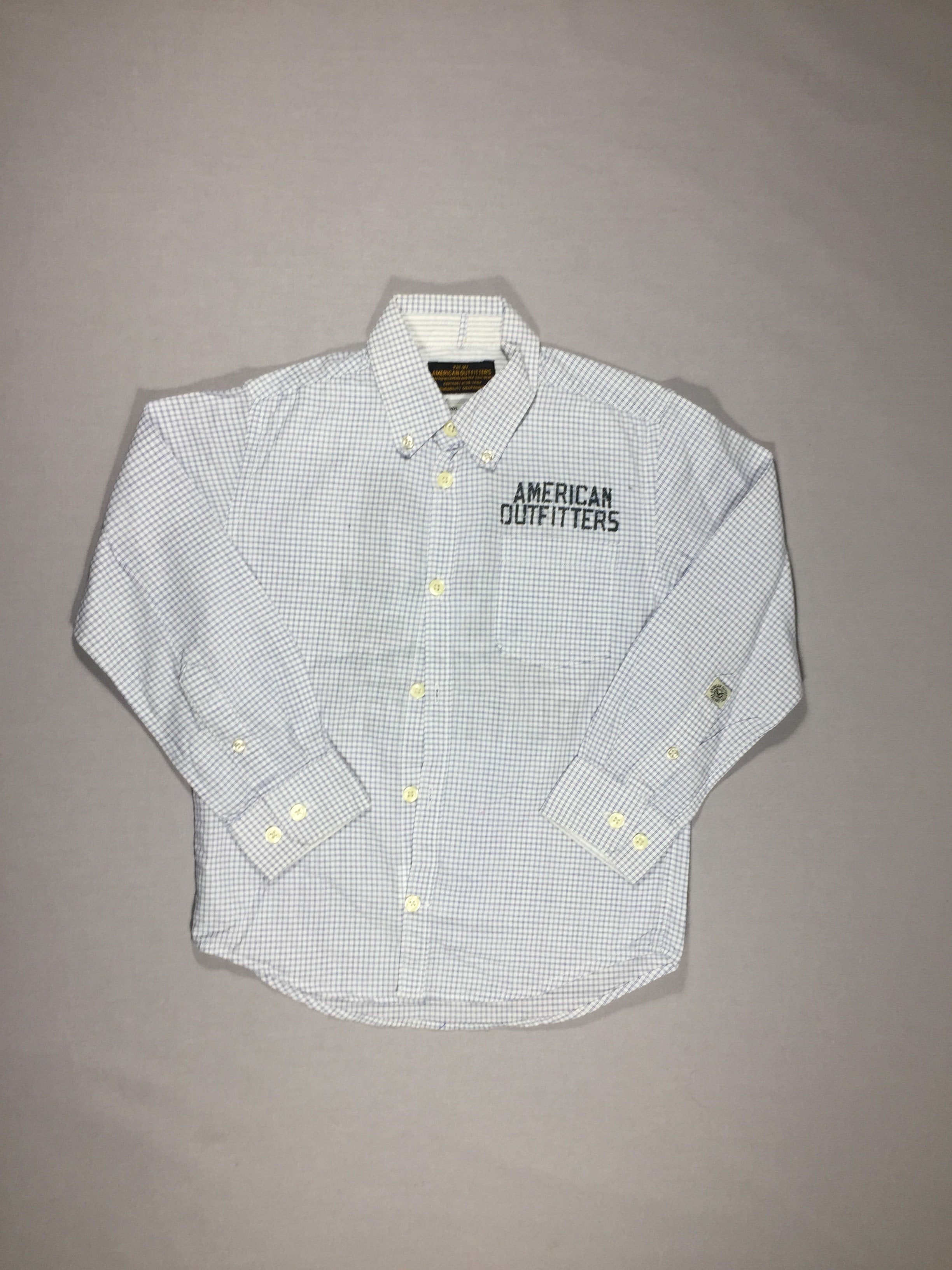 Chemise petits carreaux bleus/blancs - motifs dos